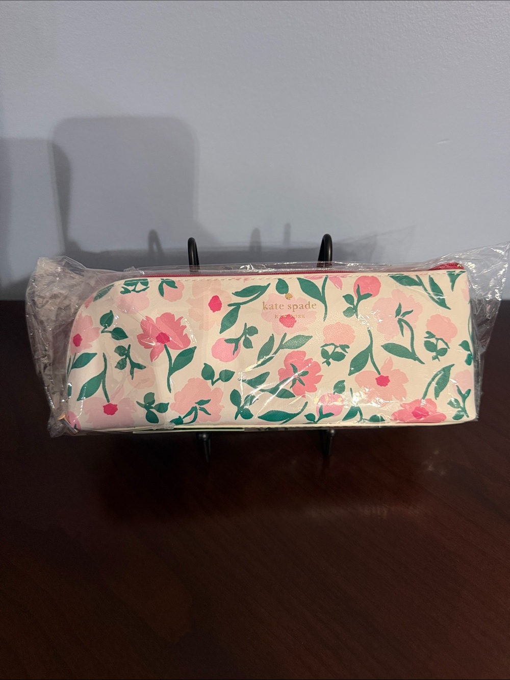 kate spade Floral Zip Pencil Case in Pink and Green